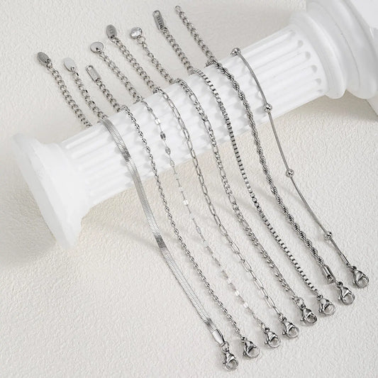 Pulsera de cadena color plateado