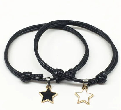Pulsera De la Amistad ajustable para parejas, brazalete De estrella