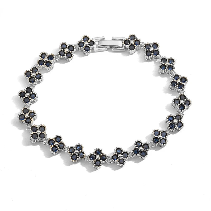 Conjunto de joyería de pulsera y collar de flores