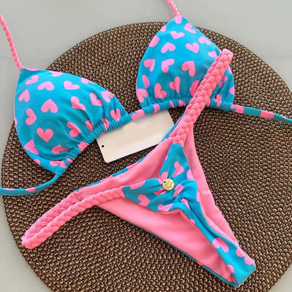 Bikini de cintura alta, traje de baño Sexy con Tanga, conjunto de Bikini con estampado de cebra, traje de baño brasileño para mujer, nuevo Bikini, traje de baño para mujer
