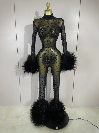 Enterizo de lujo diamante negro