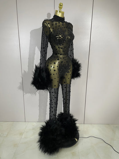 Enterizo de lujo diamante negro