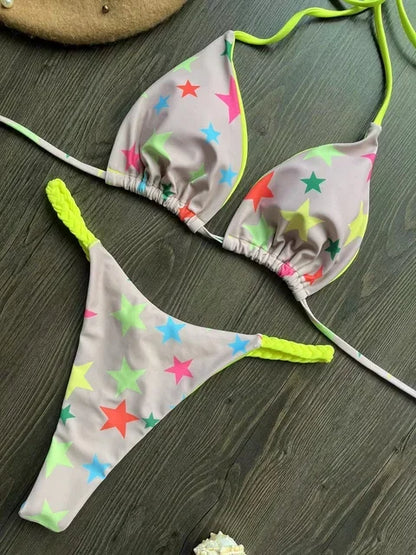 2024 bikini sexy para mujer, bikini triangular brasileño, traje de baño push-up, bikini de playa