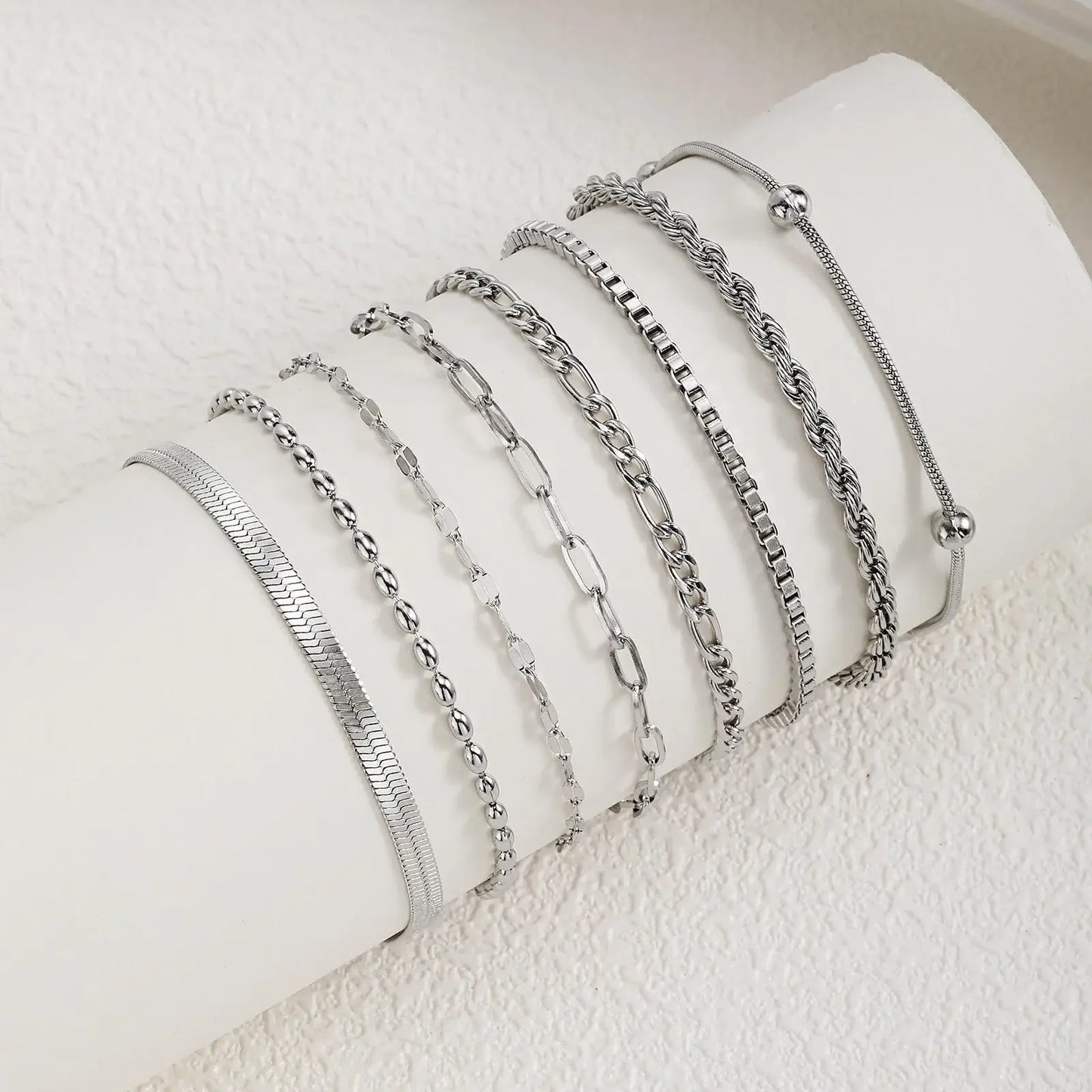 Pulsera de cadena color plateado