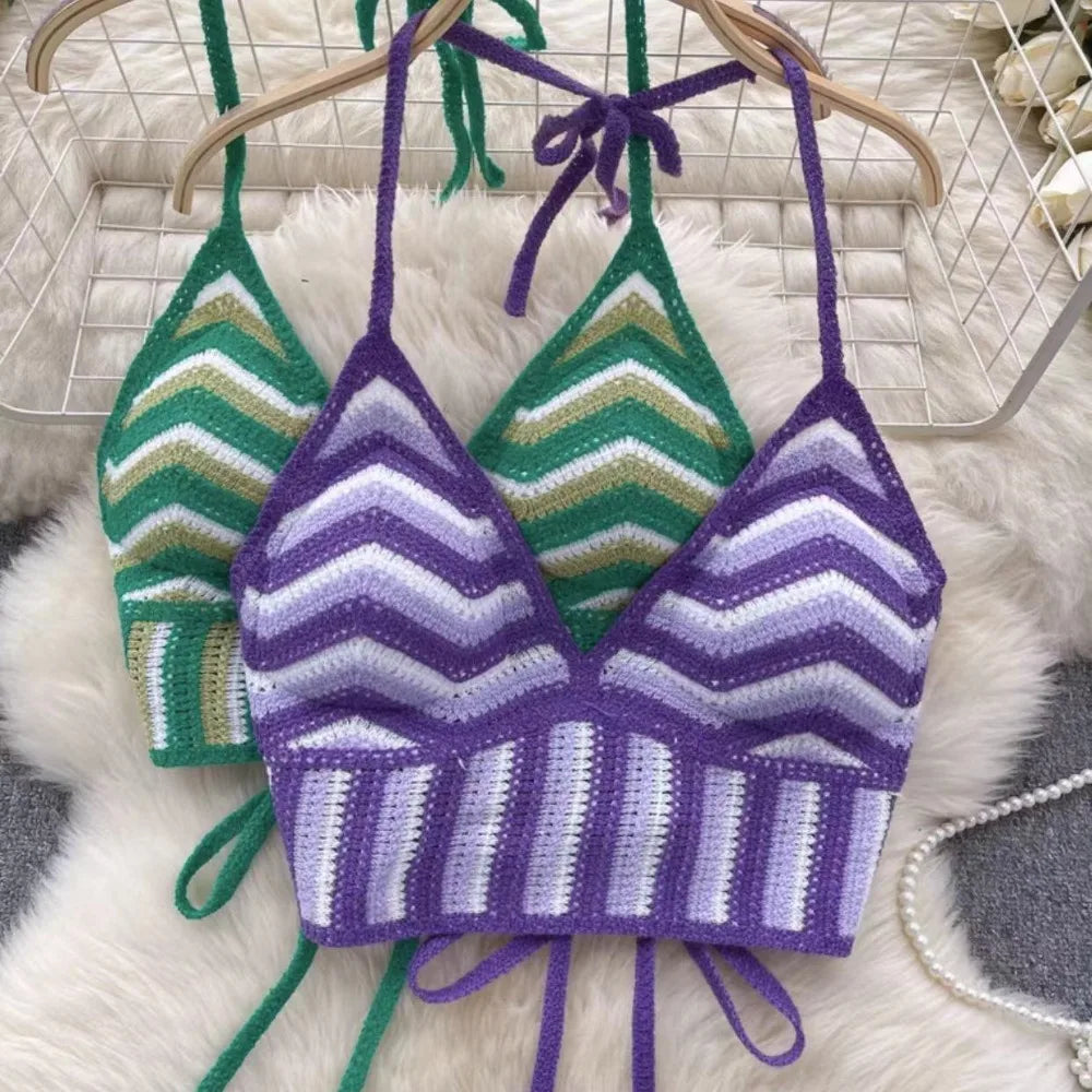 Top con rallas bordado lipzy