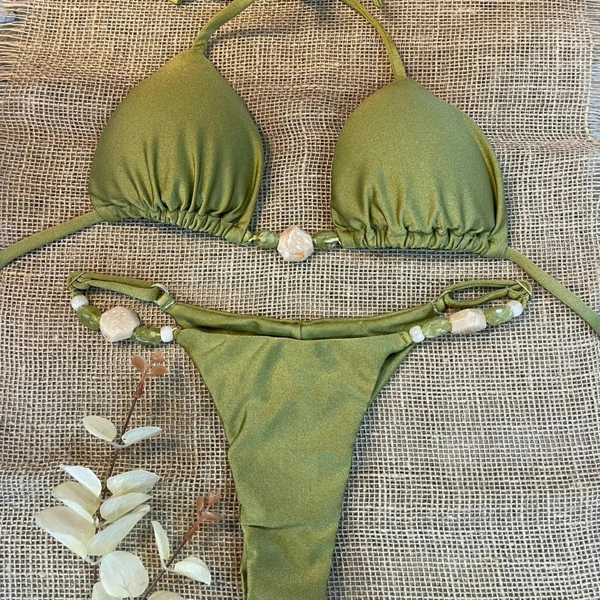 Bikini Push Up 20224, traje de baño Sexy para mujer, traje de baño femenino, conjunto de Bikini Sexy, Bikini brasileño, traje de baño sólido brillante, ropa de playa