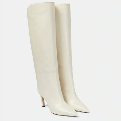 Botas rectas de tacón de aguja puntiagudas, colores, estilo Simple