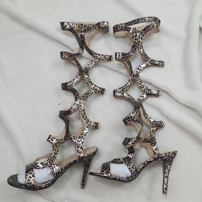 Sandalias de tacón de aguja con punta abierta