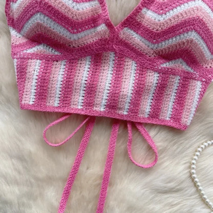 Top con rallas bordado lipzy