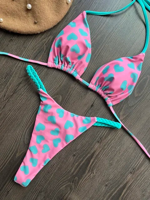 2024 bikini sexy para mujer, bikini triangular brasileño, traje de baño push-up, bikini de playa