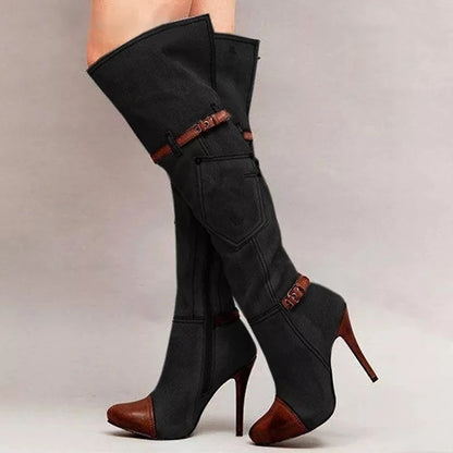Zapatos vaqueros de tacón alto