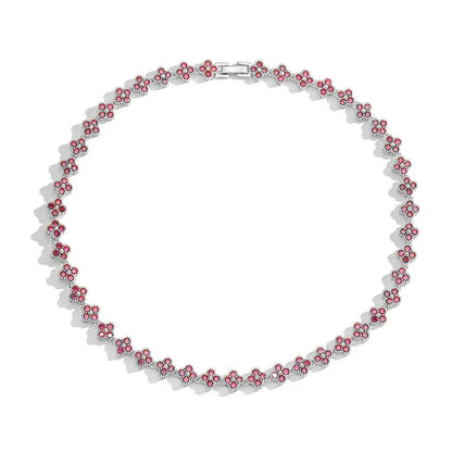 Conjunto de joyería de pulsera y collar de flores