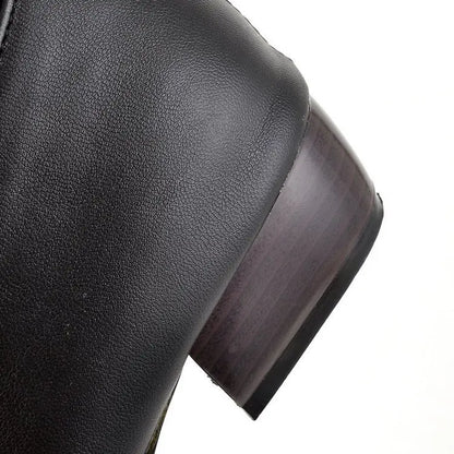 Botas elásticas a la moda para mujer, Botas hasta la rodilla sexis de cuero con punta estrecha para otoño e invierno, Botas de nieve cálidas para exteriores para mujer