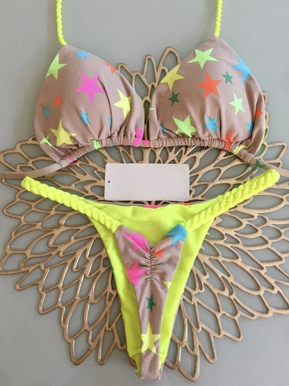 2024 bikini sexy para mujer, bikini triangular brasileño, traje de baño push-up, bikini de playa