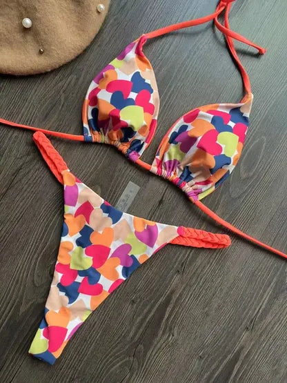 2024 bikini sexy para mujer, bikini triangular brasileño, traje de baño push-up, bikini de playa