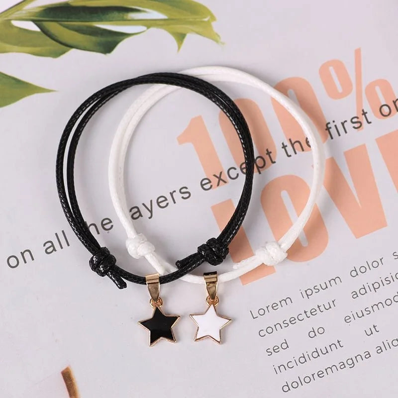 Pulsera De la Amistad ajustable para parejas, brazalete De estrella