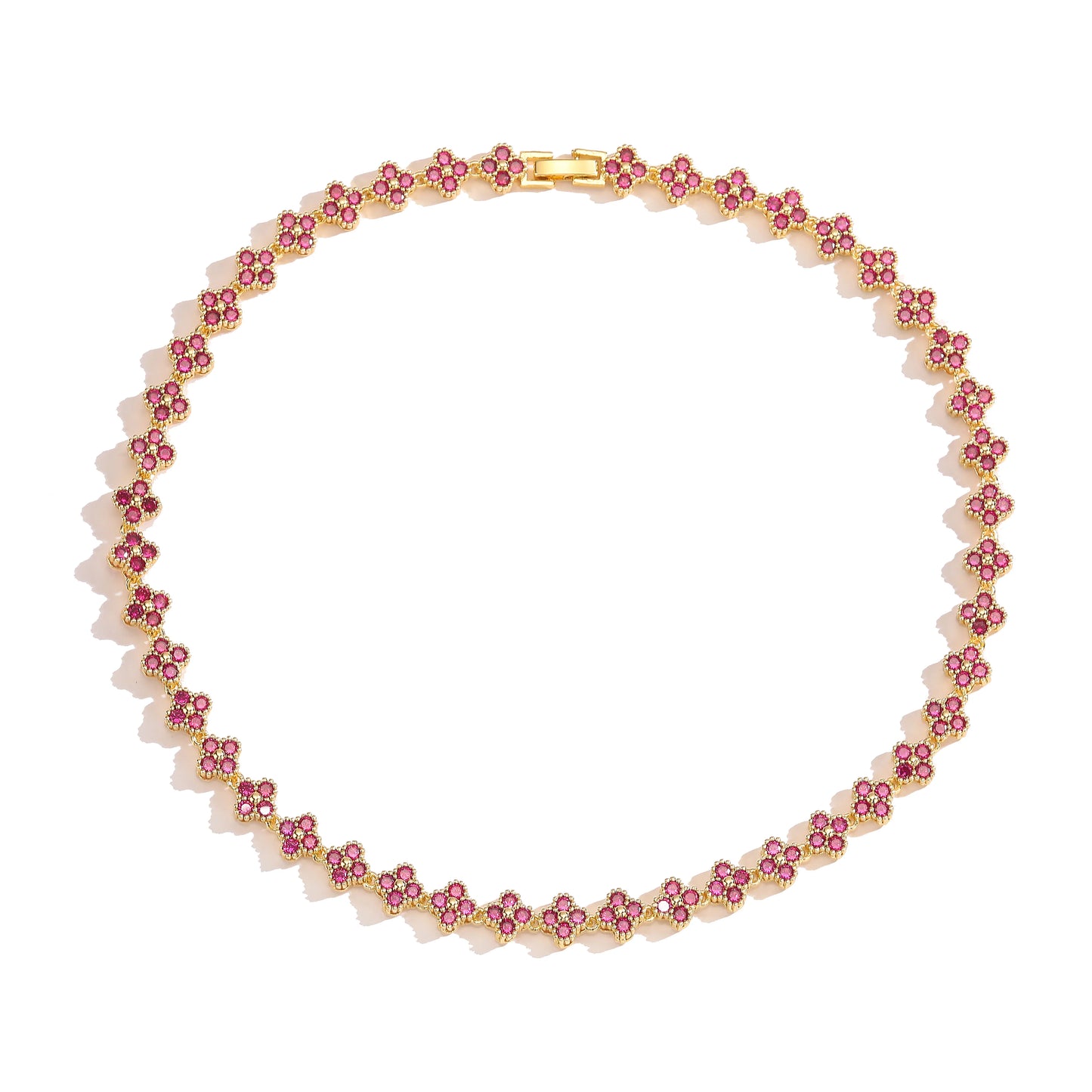 Conjunto de joyería de pulsera y collar de flores