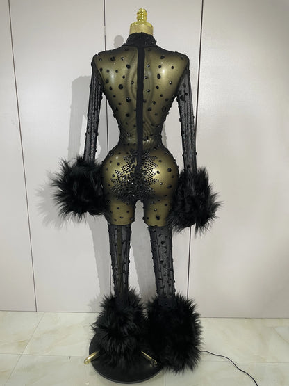 Enterizo de lujo diamante negro