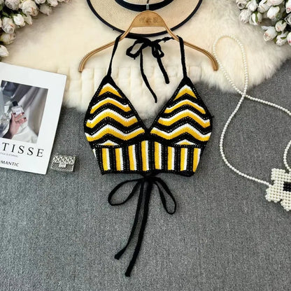 Top con rallas bordado lipzy