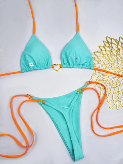 Bikini blanco de Color sólido