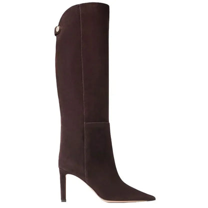 Botas rectas de tacón de aguja puntiagudas, colores, estilo Simple