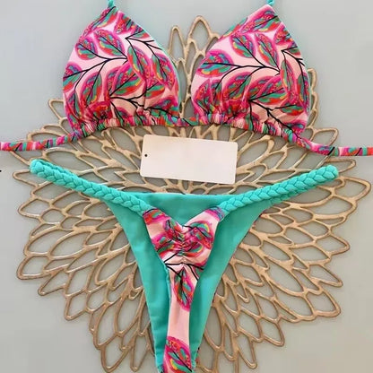 Bikini de cintura alta, traje de baño Sexy con Tanga, conjunto de Bikini con estampado de cebra, traje de baño brasileño para mujer, nuevo Bikini, traje de baño para mujer