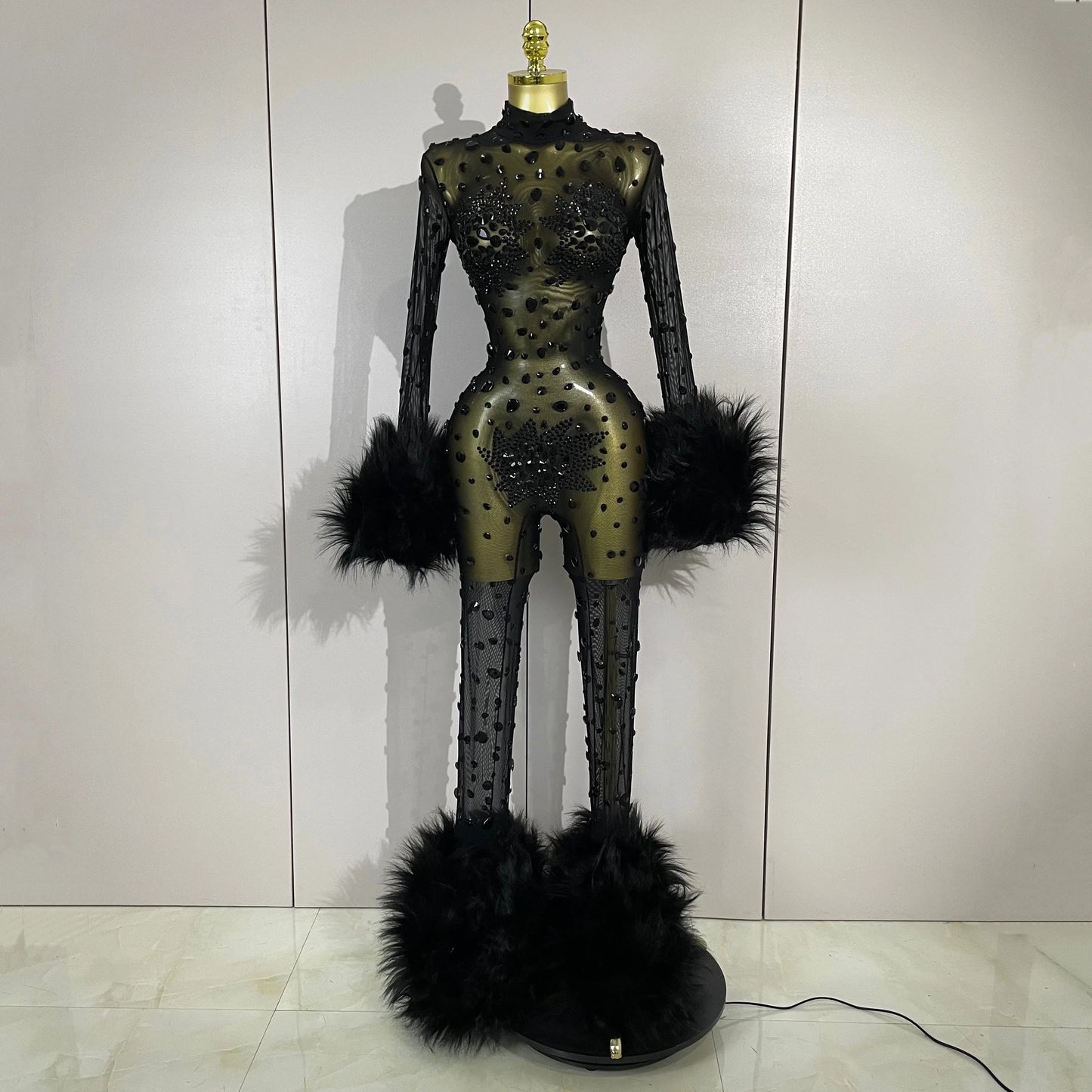 Enterizo de lujo diamante negro