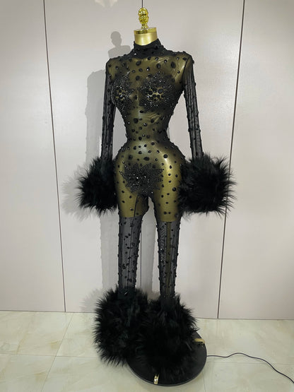 Enterizo de lujo diamante negro