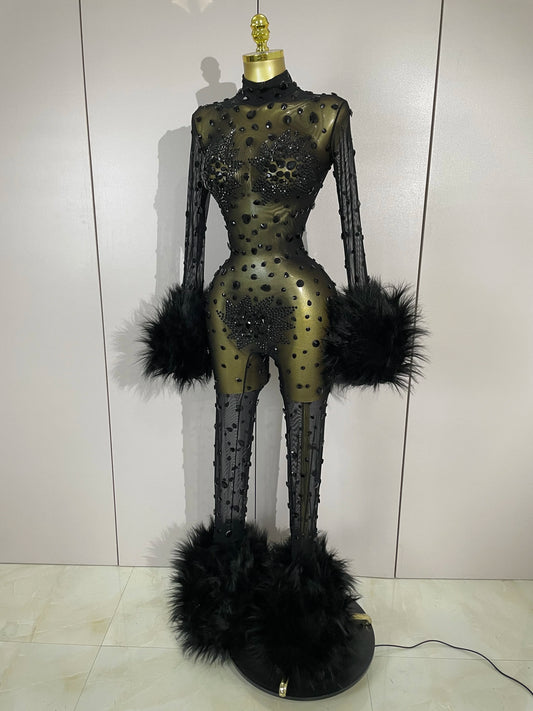 Enterizo de lujo diamante negro