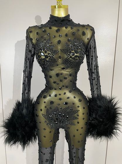 Enterizo de lujo diamante negro