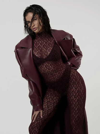 Enterizo transparentes de encaje para mujer