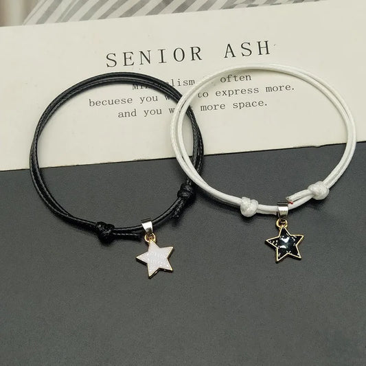 Pulsera De la Amistad ajustable para parejas, brazalete De estrella