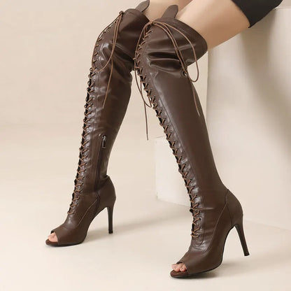 Tacones suaves con cordones, tacones de aguja