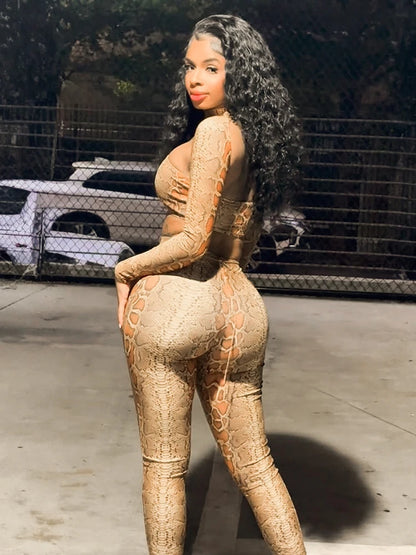 Conjunto de 2 piezas con estampado de serpiente