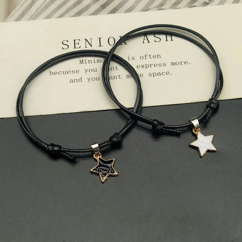 Pulsera De la Amistad ajustable para parejas, brazalete De estrella