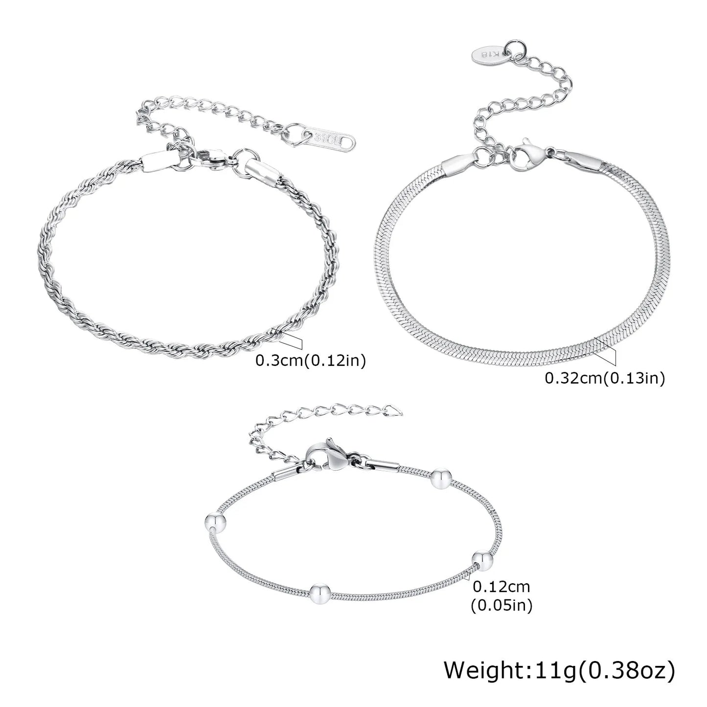 Pulsera de cadena color plateado