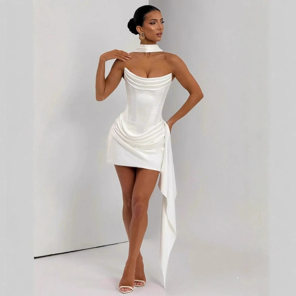 vestido con corsé sin tirantes