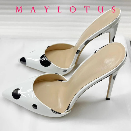 Mula de tacón alto con punta puntiaguda de 8/10/12 cm para mujer con estilo distintivo, con medias zapatillas de tacón ultraalto externamente