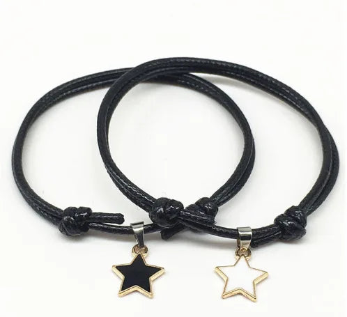Pulsera De la Amistad ajustable para parejas, brazalete De estrella