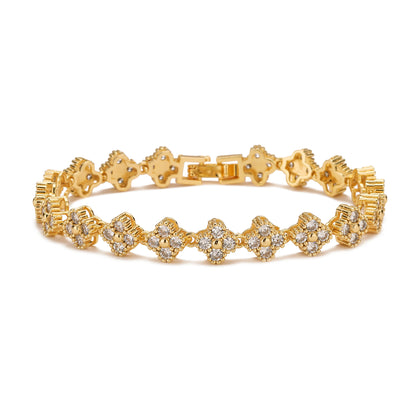 Conjunto de joyería de pulsera y collar de flores