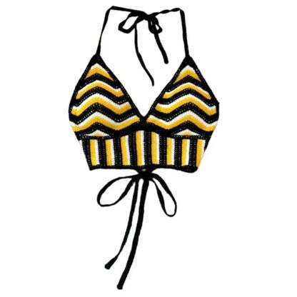 Top con rallas bordado lipzy