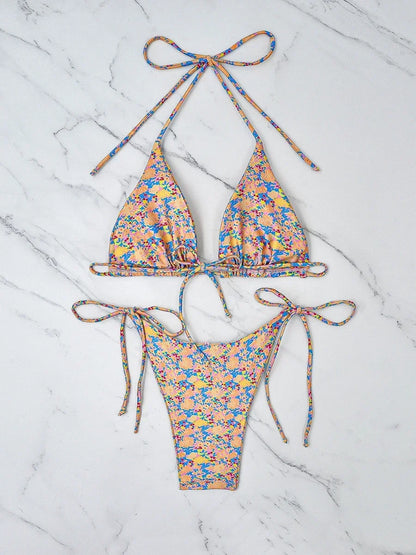 2024 Micro Bikini Sexy Push Up trajes de baño para mujer traje de baño femenino estampado brasileño Bikini Tanga Biquini trajes de baño estampado ropa de playa