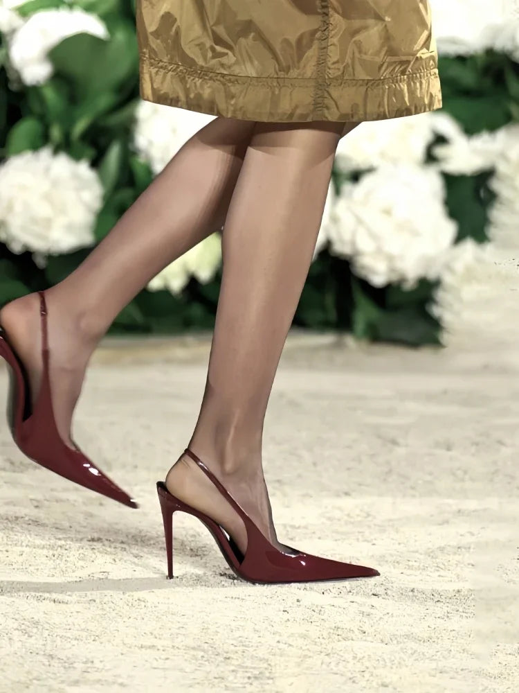 Tacones huecas sexis de alta calidad con espalda puntiaguda