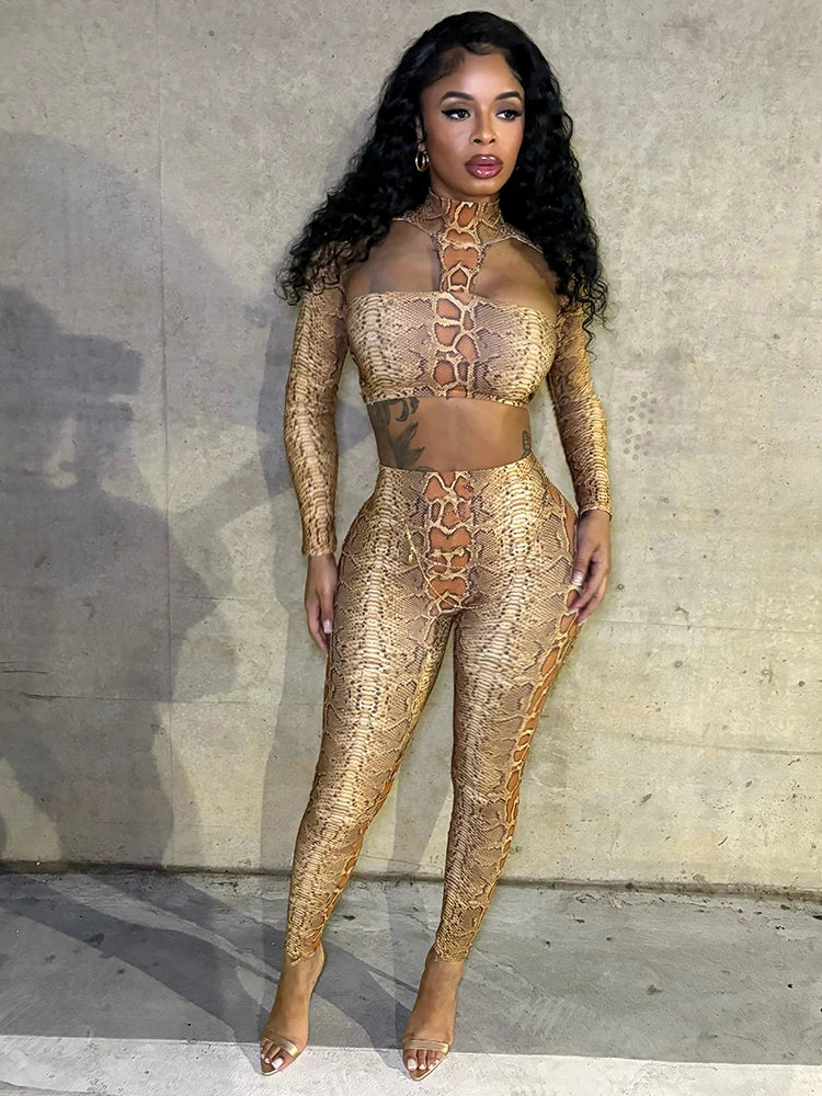 Conjunto de 2 piezas con estampado de serpiente