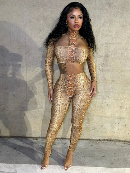 Conjunto de 2 piezas con estampado de serpiente