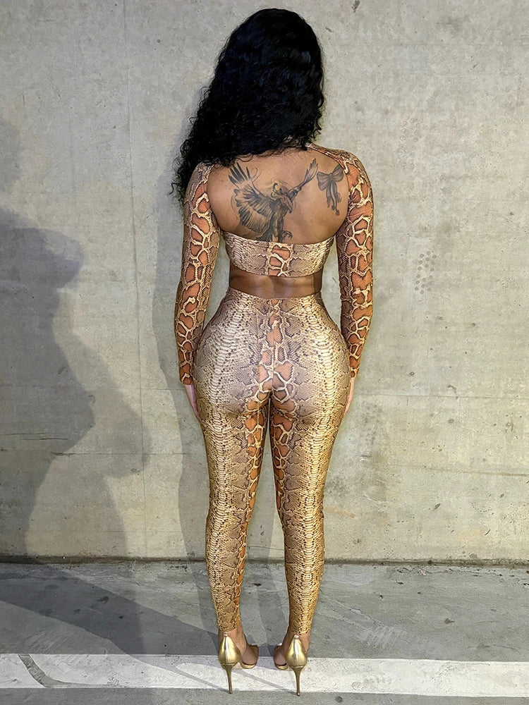 Conjunto de 2 piezas con estampado de serpiente