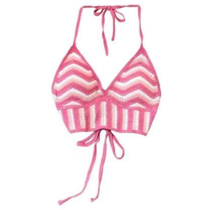 Top con rallas bordado lipzy