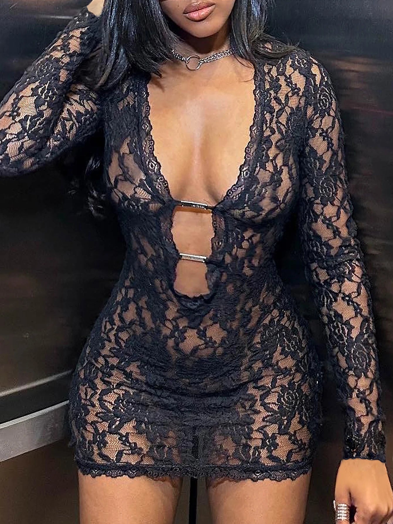 Vestido sexy de encaje