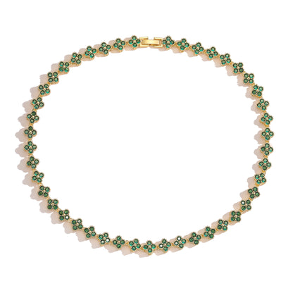 Conjunto de joyería de pulsera y collar de flores