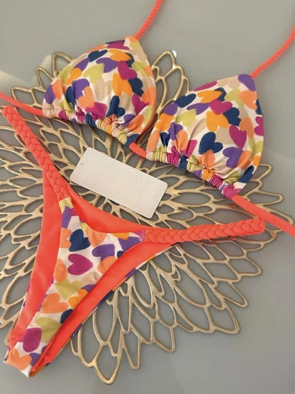 2024 bikini sexy para mujer, bikini triangular brasileño, traje de baño push-up, bikini de playa